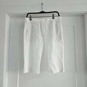 Babaton White Women's Bermuda Shorts Linen Size 10